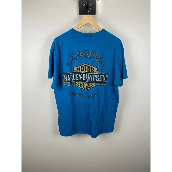 2017 - Harley Davidson Motorcycles Big Print Minnesota Blue Tee - XL - Picture 3 of 13